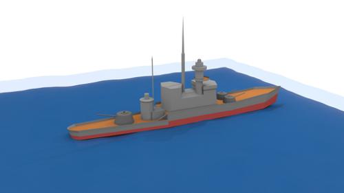 Low Poly Warship preview image